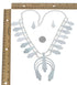 Navajo Turquoise Sterling Silver Squash Blossom Necklace Set JX130941